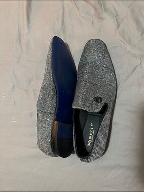 Moretti Gray Sparkle Men's Slip-On Loafers